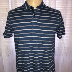 Tommy Hilfiger Blue Stripped Short Sleeve Polo